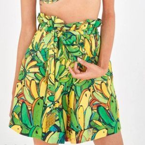 Farm Rio Green Banana Shorts XS